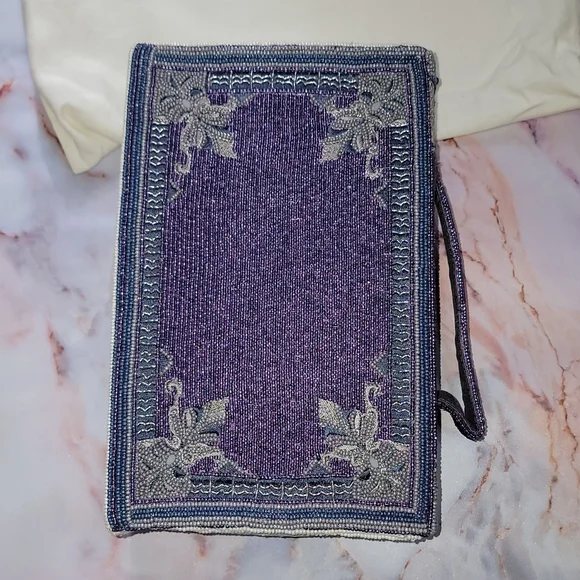 Hopeless Romantic Edgar Allen Poe The Raven Beaded Book Shaped Purse - Picture 5 of 10